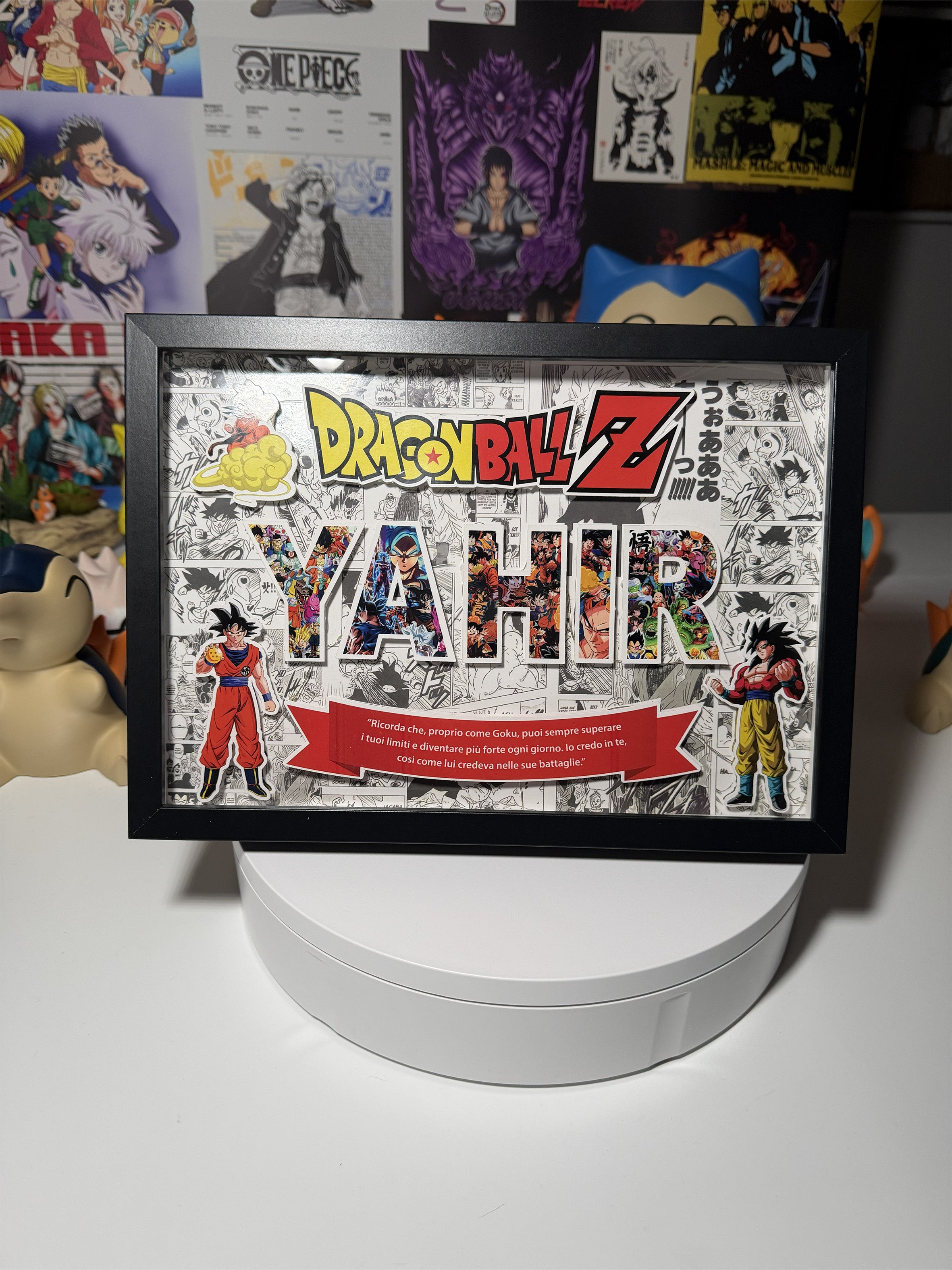Quadro 3D Personalizzato con Nome – Dragon Ball con Luci LED