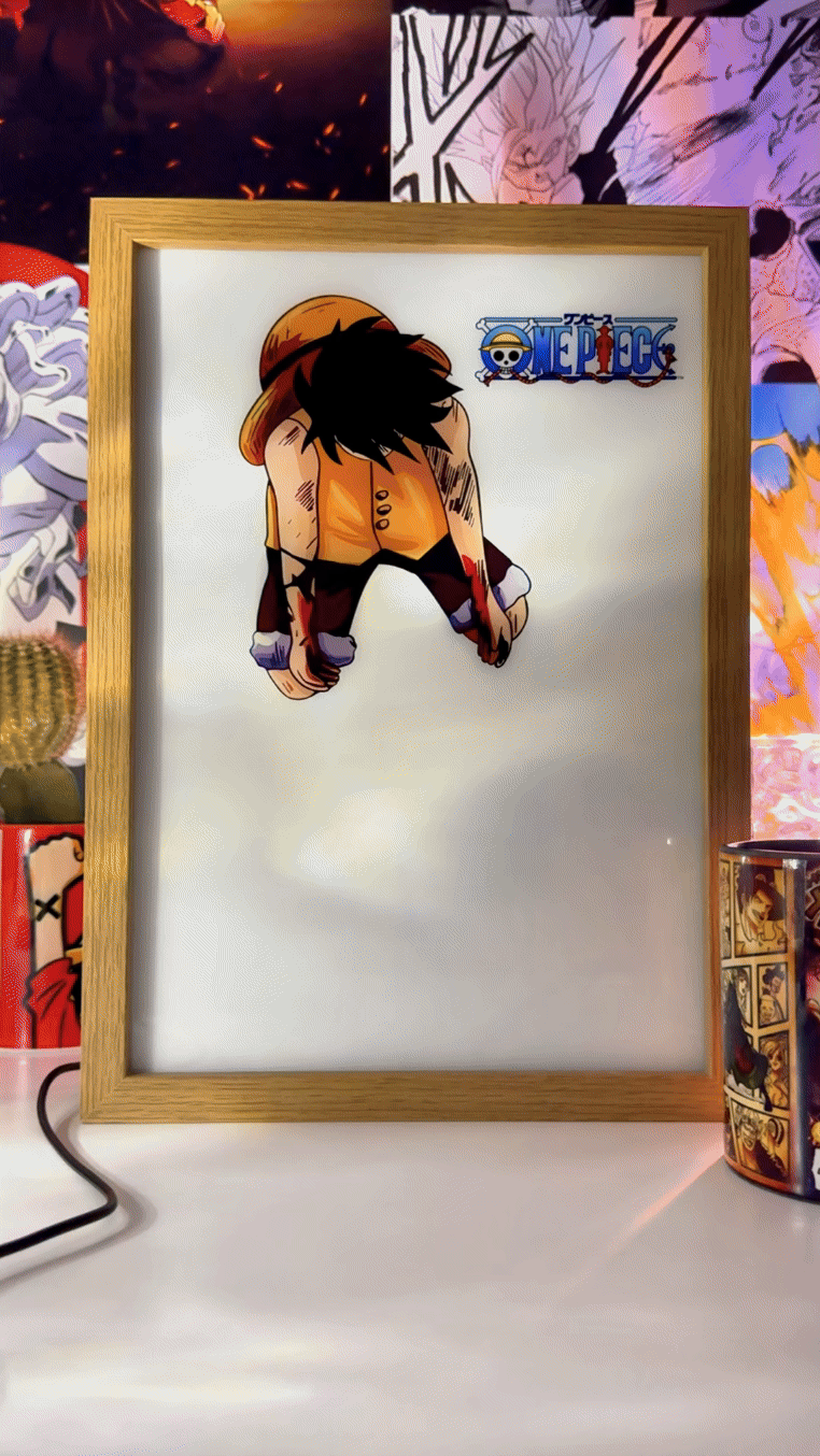 Luffy e Ace LED Painting Lamp Artwork - One Piece