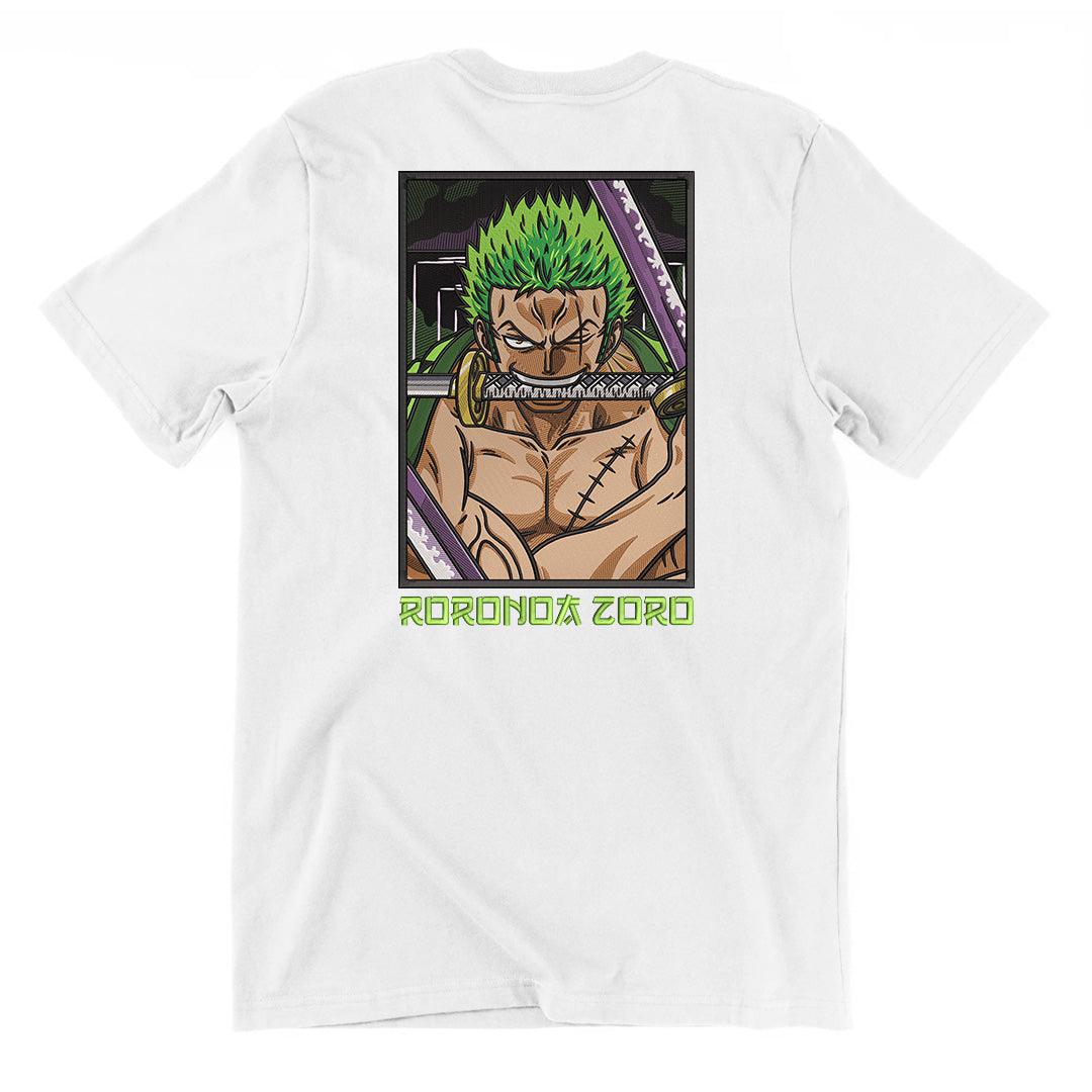 Roronoa Zoro One Piece T-shirt Ricamo