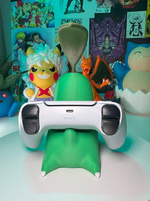 Supporto controller PS5 a forma di Chikorita 3D, decorazione geek da scrivania, sfondo anime.