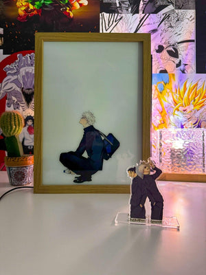 Gojo e Geto LED Light Painting Lamp Artwork - Jujutsu Kaisen - Otaku Craft