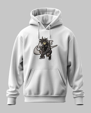 Felpa grigia con stampa ricamata ispirata a Goku Dragon Ball, stile streetwear, unisex