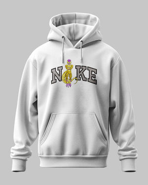 Felpa grigia con cappuccio, scritta grafica e personaggio dorato stile anime Dragon Ball.