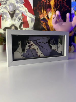 Light box LED con Itachi e Sasuke di Naruto, scena emozionante anime, decorazione otaku.
