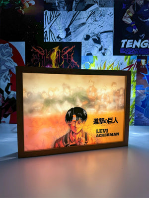 Levi Ackerman LED Light Painting Lamp Artwork - Shingeki no Kyojin - Otaku Craft