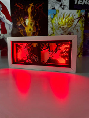 Light box anime Denji Chainsaw Man retroilluminato rosso, decorazione da scrivania