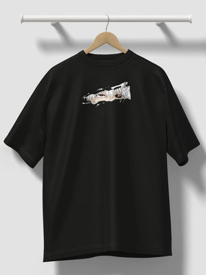 Maglietta nera Tokyo Ghoul con stampa Kaneki, t-shirt anime su gruccia