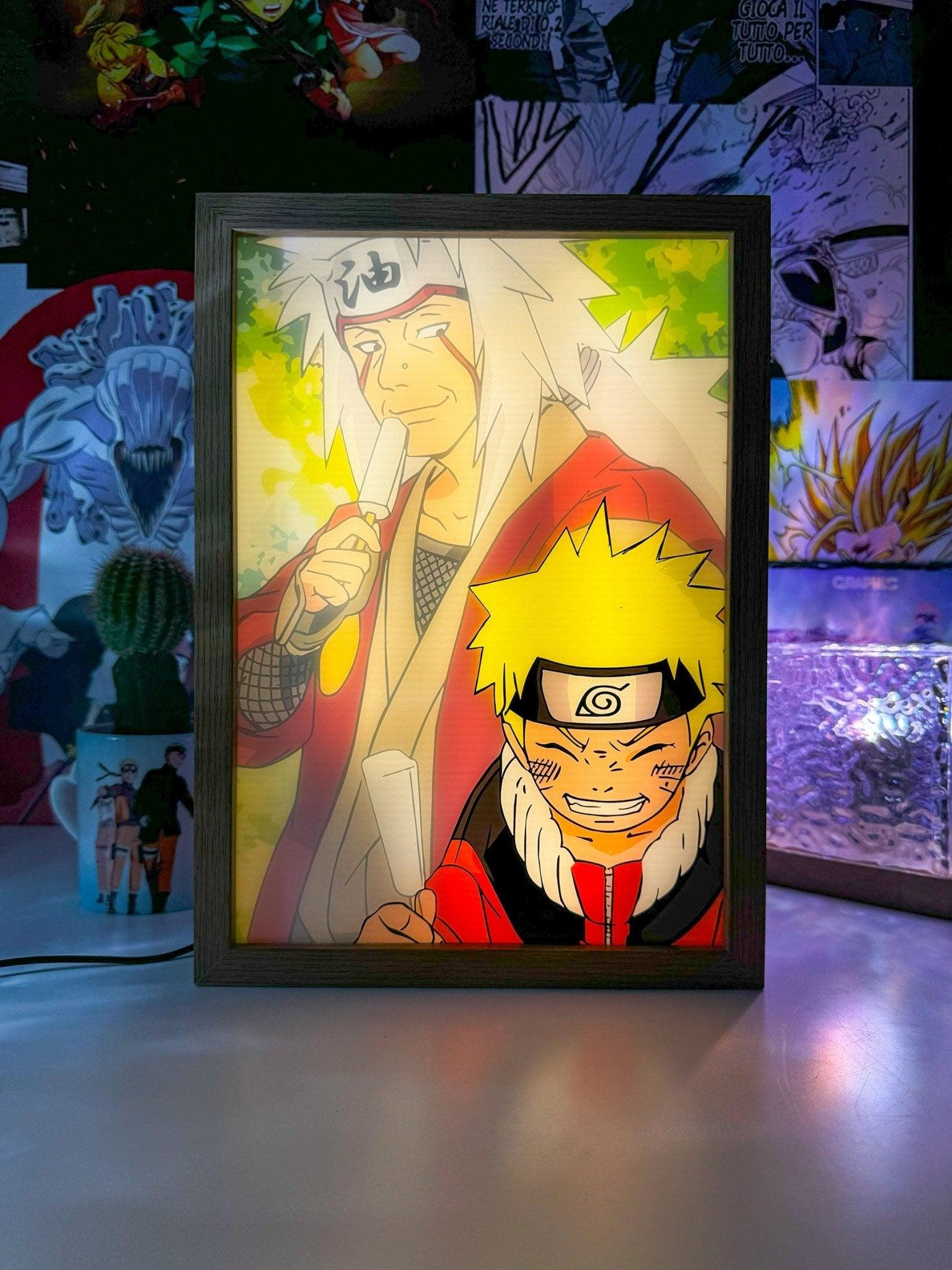 Naruto e Jiraiya LED Light Painting Lamp Artwork - Naruto