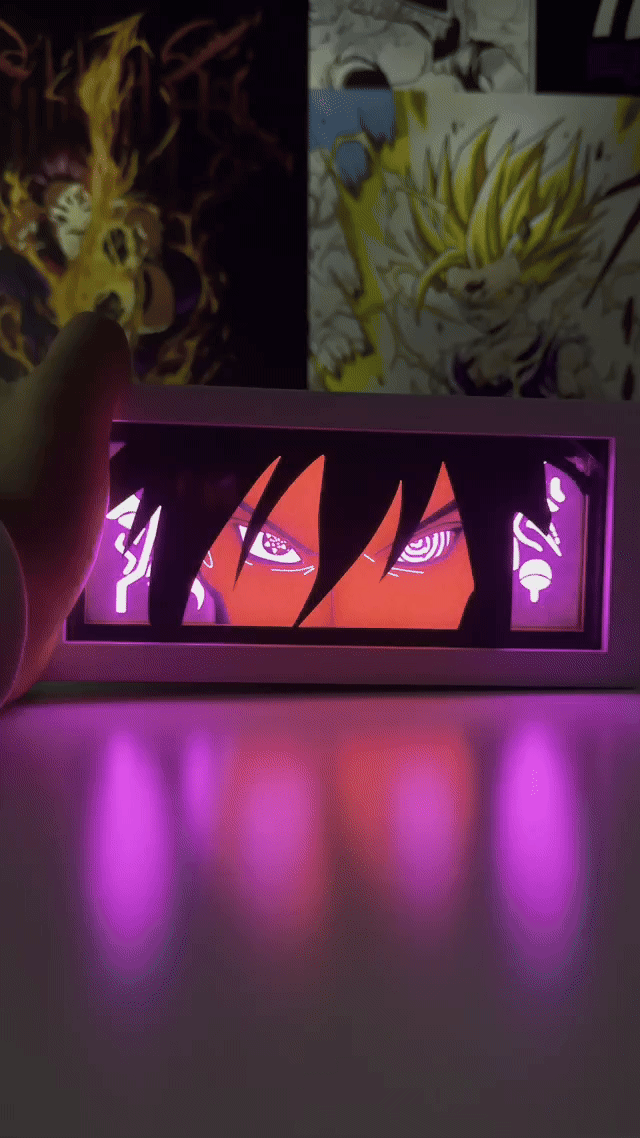 Sasuke Uchiha Sharingan & Rinnegan Light Box - Naruto