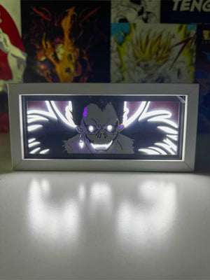 Lampada light box Ryuk Death Note con effetto luminoso, decorazione anime per scrivania.