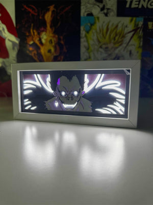 Light box decorativo con illustrazione di Ryuk Death Note illuminata, stile anime