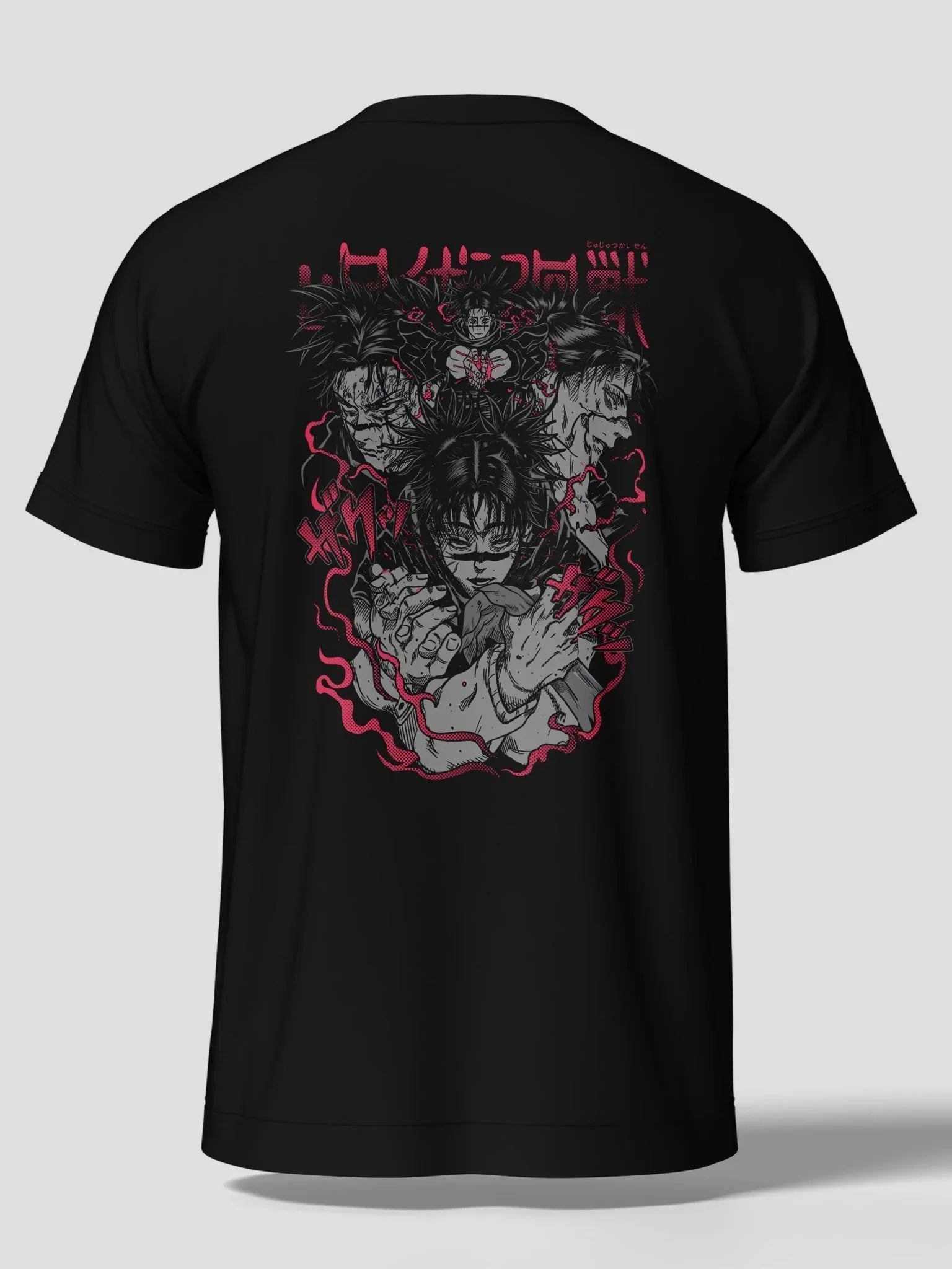 T-shirt nera con stampa anime Choso Jujutsu Kaisen, stile streetwear, personaggi manga