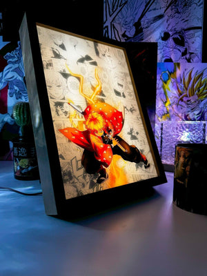 Lampada LED Zenitsu Agatsuma Demon Slayer, illustrazione manga retroilluminata