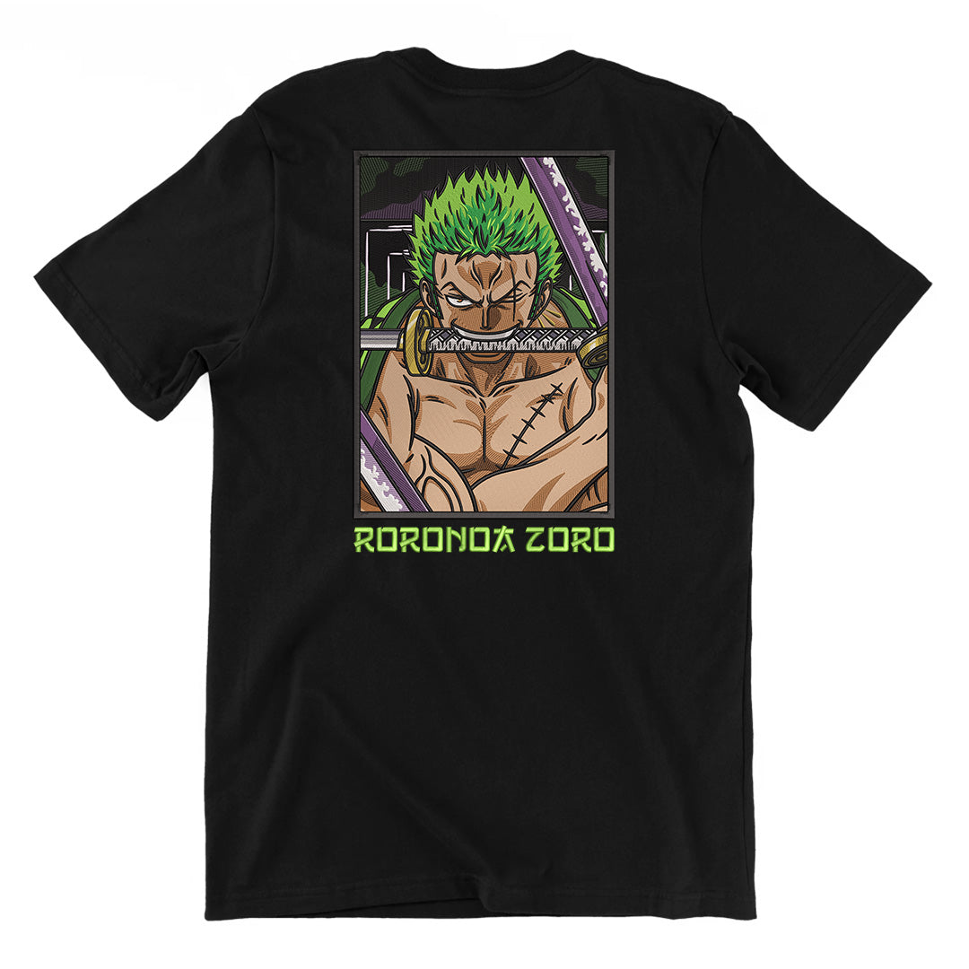 Roronoa Zoro One Piece T-shirt Ricamo