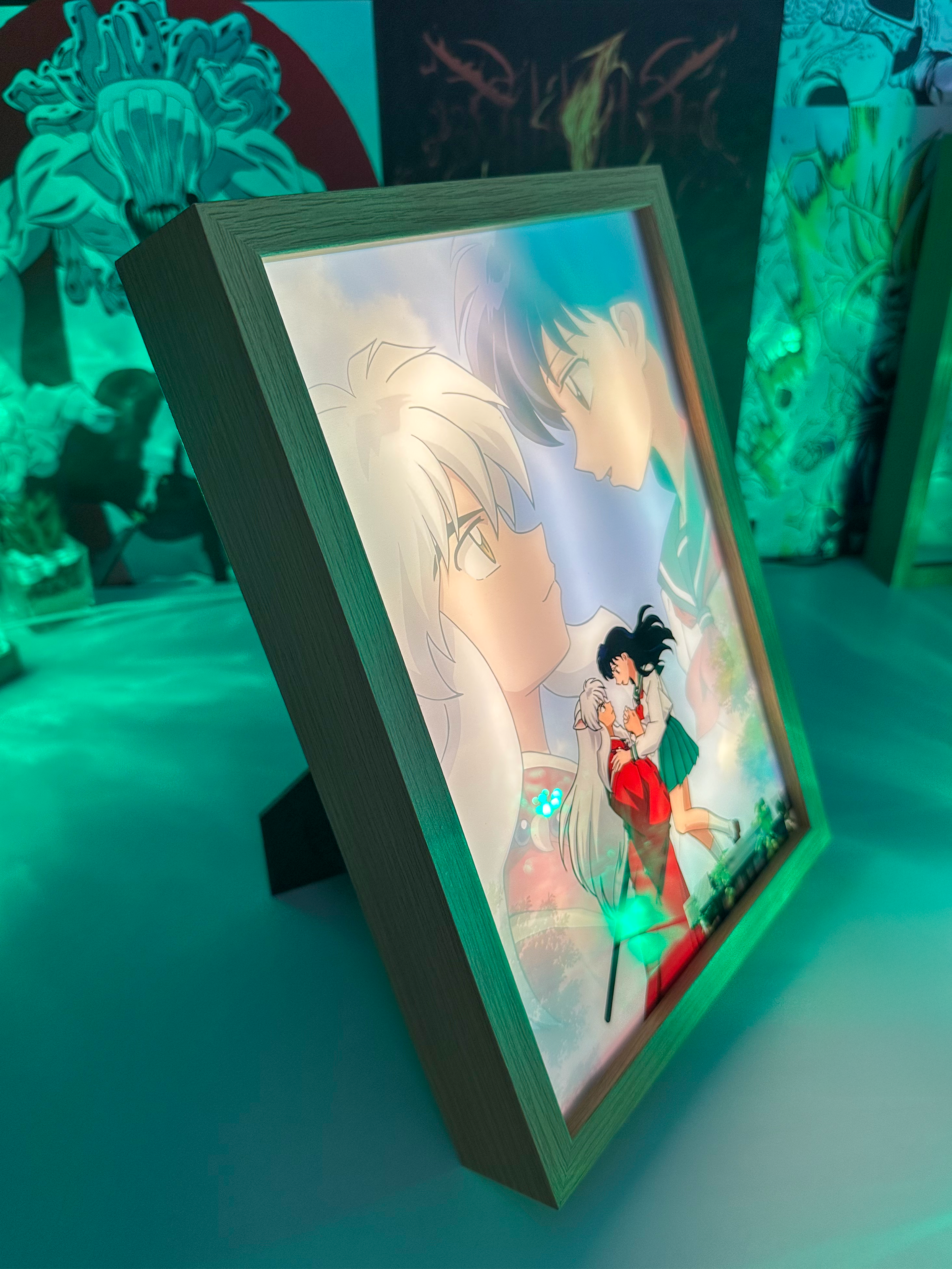 Inuyasha & Kagome Quadro LED – Light Painting Anime Romantico | Edizione Premium