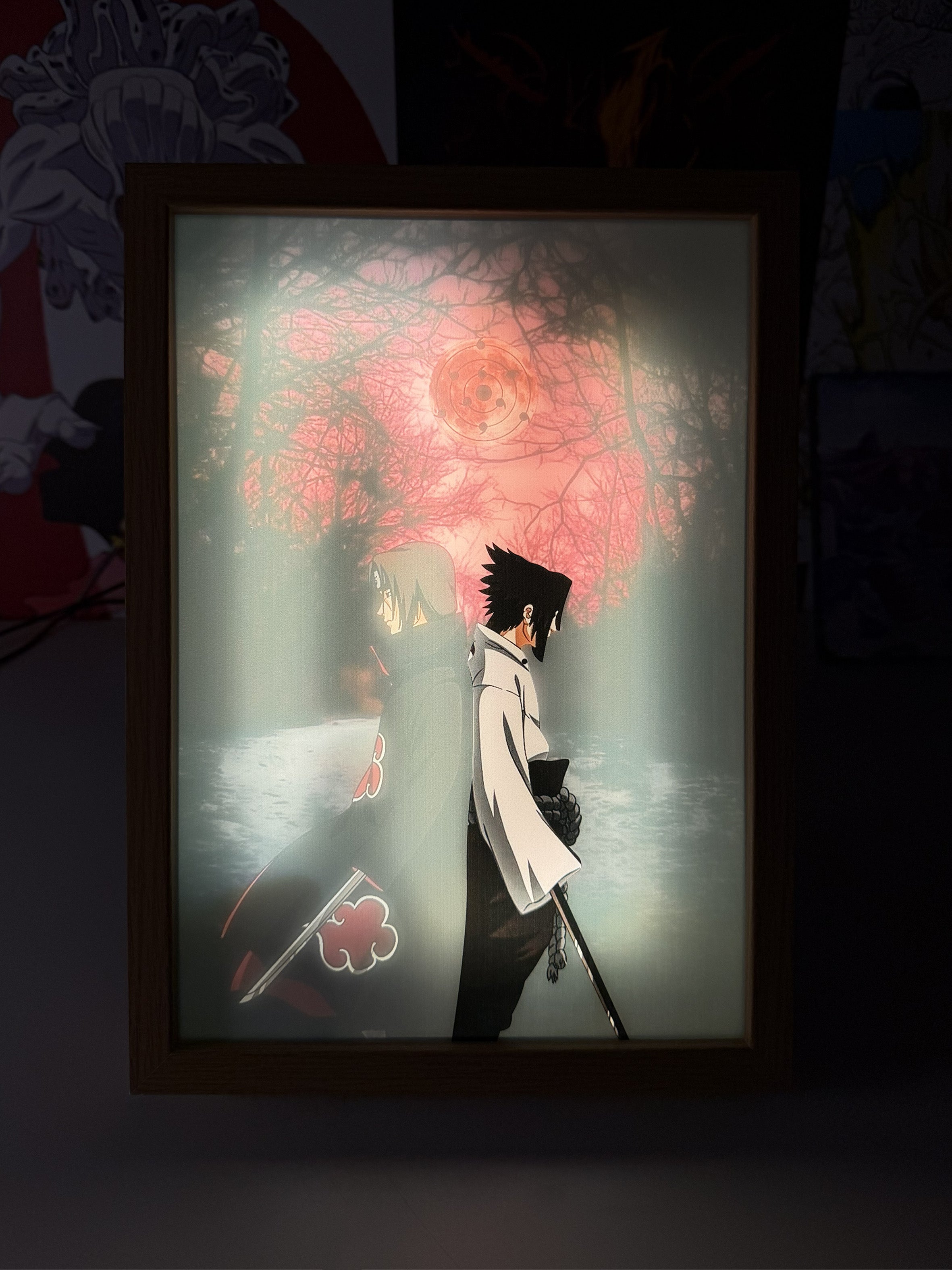 Itachi & Sasuke LED Light Painting Lamp Artwork - Naruto