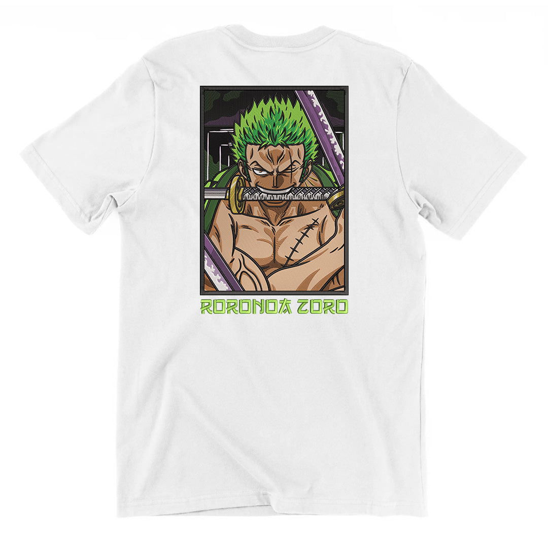 Roronoa Zoro One Piece T-shirt Ricamo