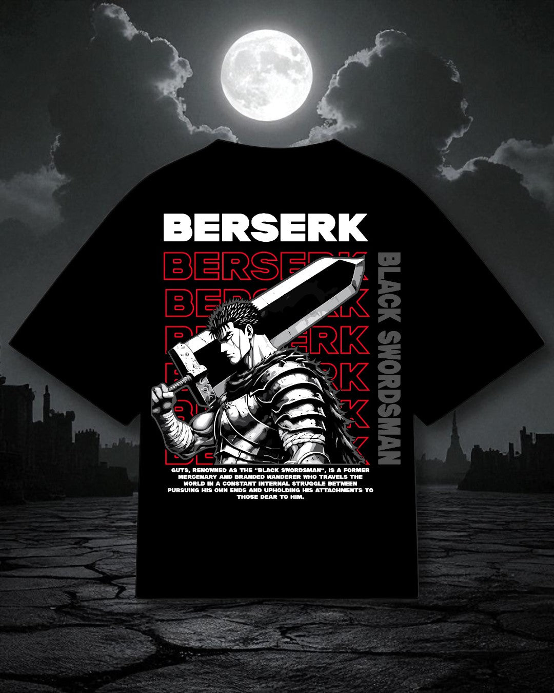 T-shirt Oversize Berserk – Guts “Black Swordsman”
