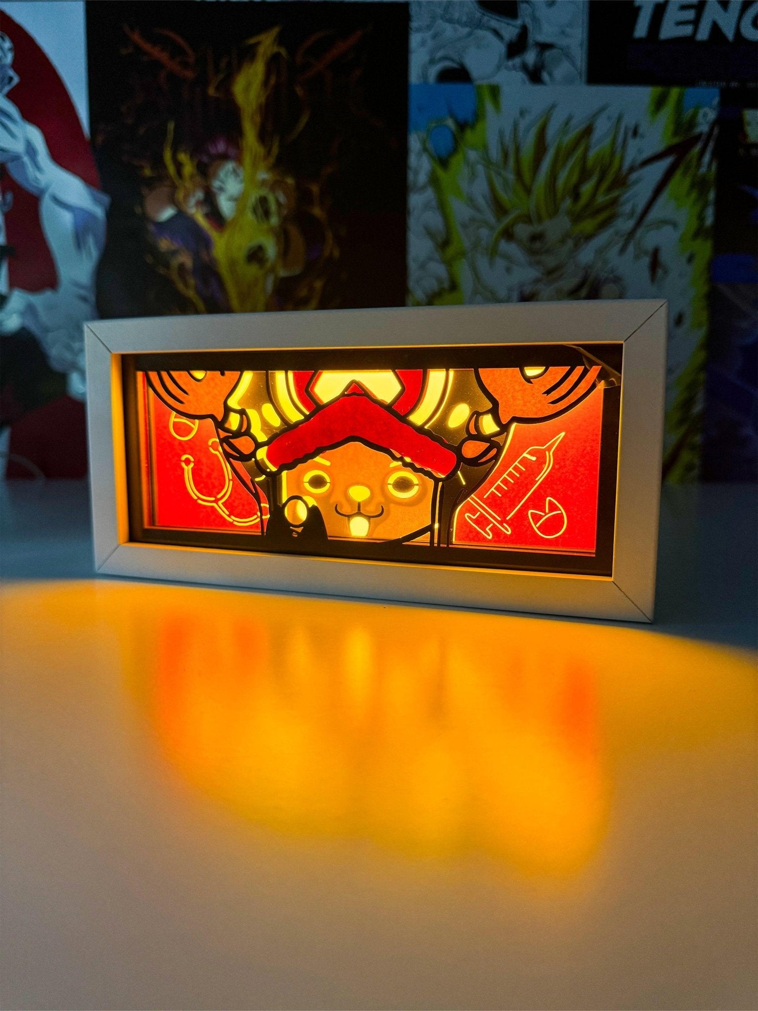Lampada light box Chopper One Piece illuminata, decorazione anime per camera, sfondo manga