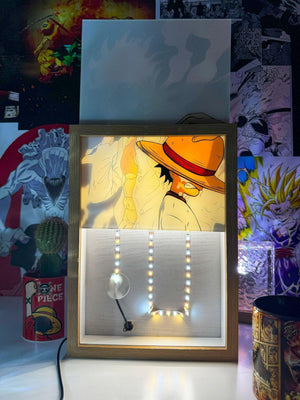 Gear 5 Monkey D. Luffy LED Light Painting Lamp Artwork - One Piece - Otaku Craft