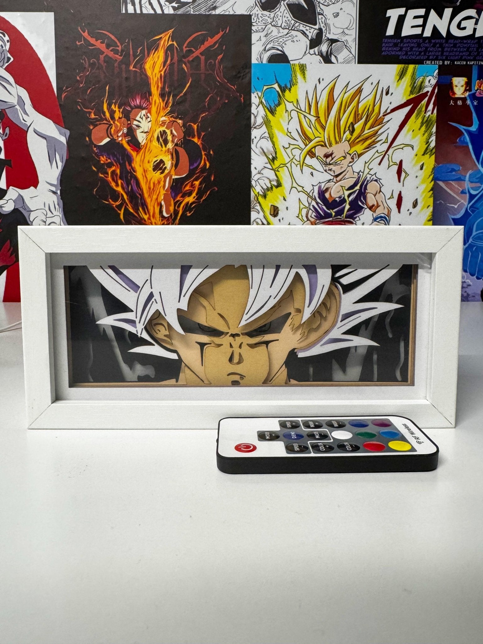Light box quadro LED Goku Ultra Istinto Dragon Ball con telecomando, decorazione anime