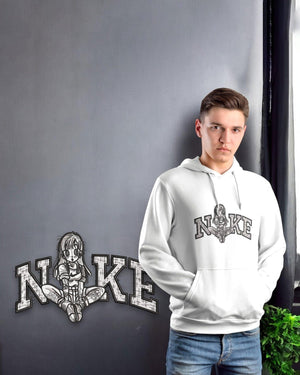 Felpa bianca con stampa anime ispirata a Bulma, logo personalizzato stile streetwear.