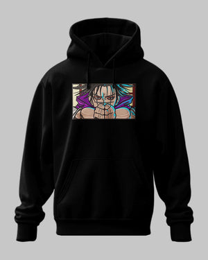 Felpa nera con ricamo personaggio anime Choso di Jujutsu Kaisen stile manga