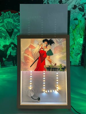Quadro led anime romantico con personaggi in stile giapponese, luce decorativa per camera