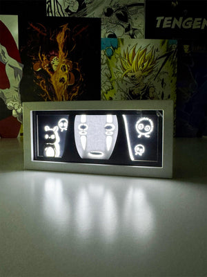 Lampada light box anime Kaonashi ispirata a La Città Incantata, decorazione luminosa nerd.