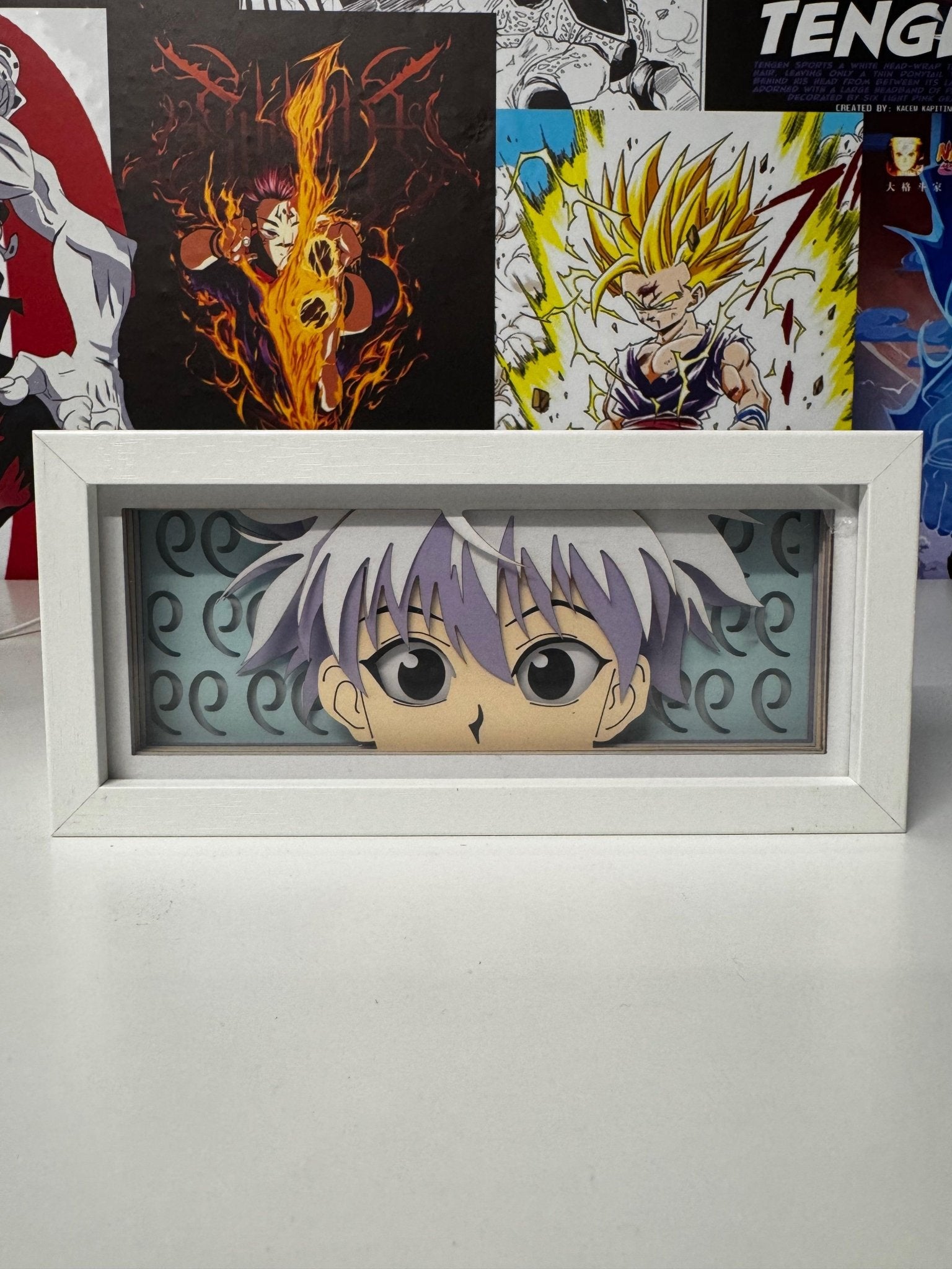 Quadro light box Killua Hunter x Hunter con sfondo anime, stile decorativo otaku