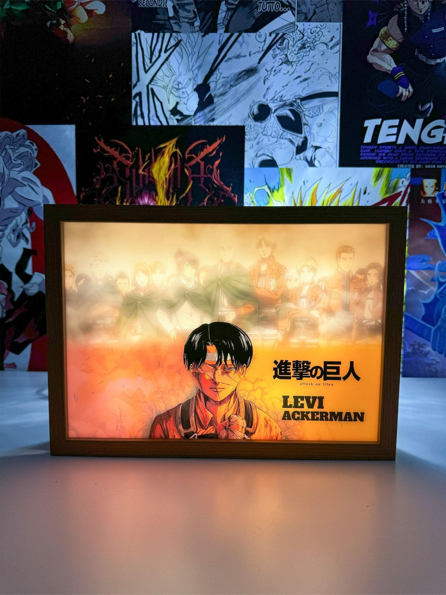 Levi Ackerman LED Light Painting Lamp Artwork - Shingeki no Kyojin - Otaku Craft