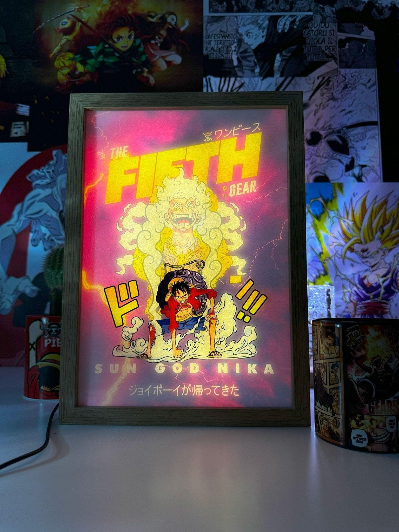 Luffy LED Light Painting Lamp Artwork Gear 5 - One Piece - Otaku Craft