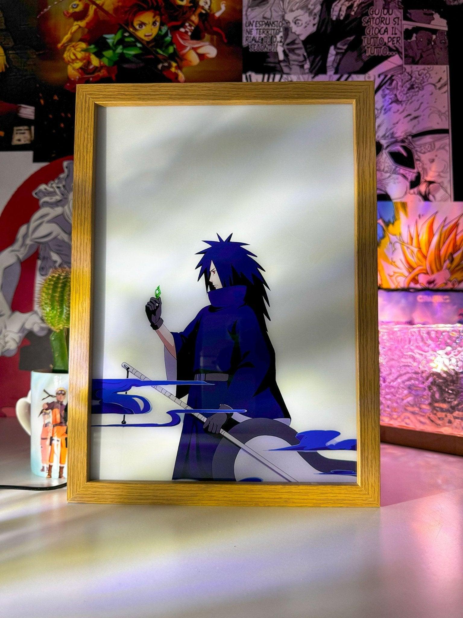 Madara Uchiha LED Light Painting Lamp Artwork - Naruto - Otaku Craft