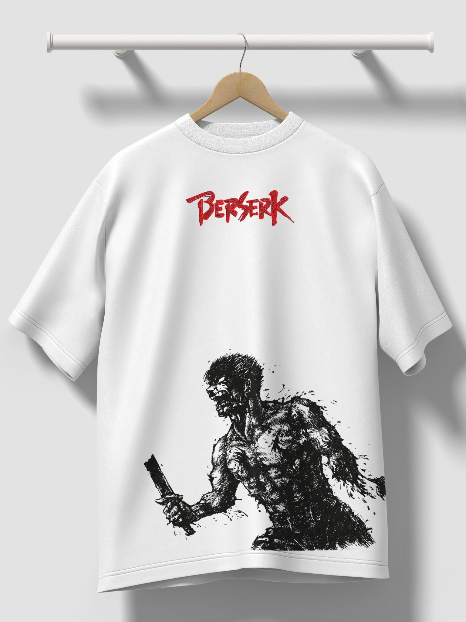 Maglietta Berserk Ricamo Logo + Stampa Guts “Ultimo Respiro” | T-shirt Anime Premium - Otaku Craft