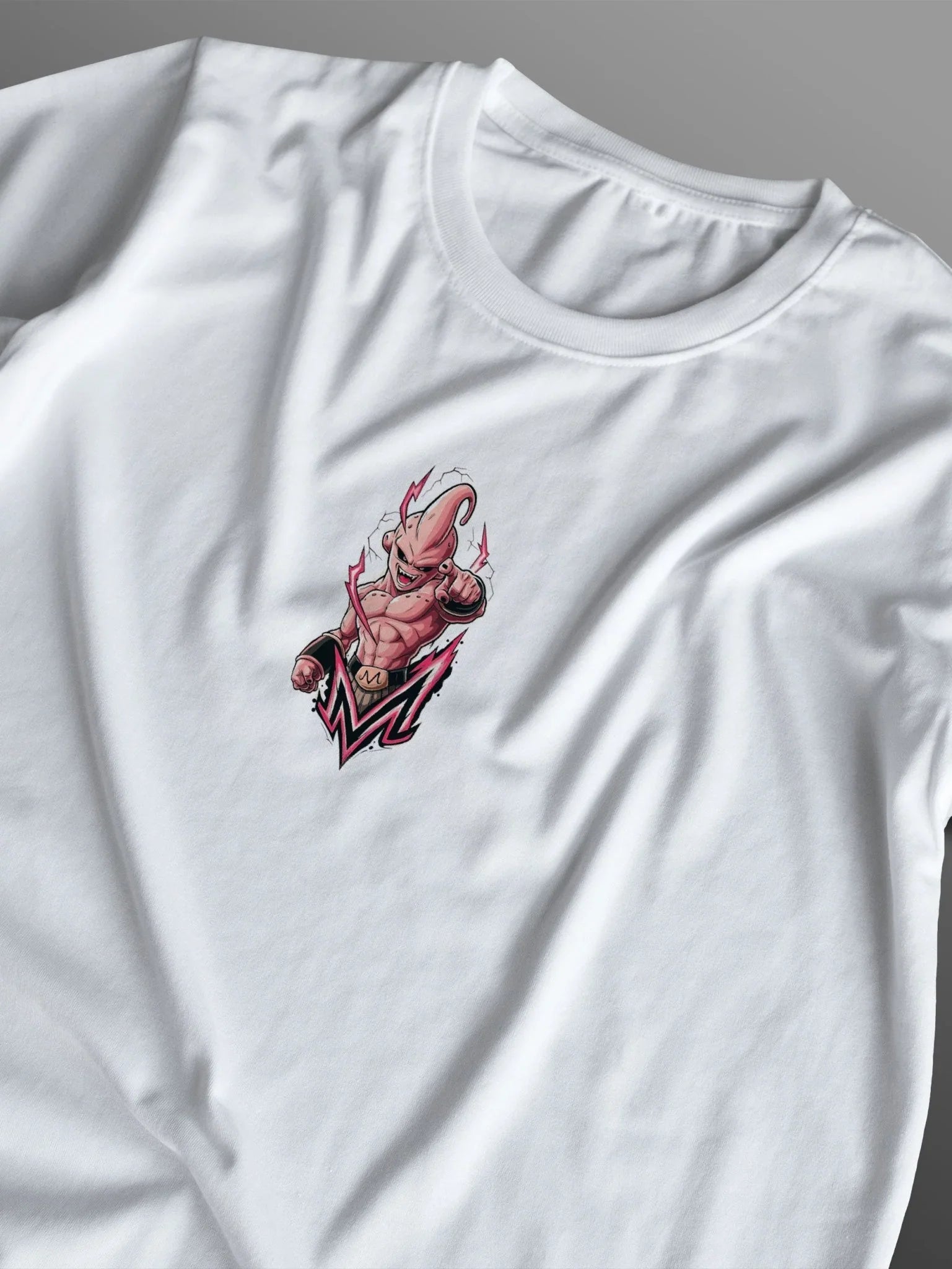 Maglietta bianca con stampa Majin Buu anime Dragon Ball in stile streetwear