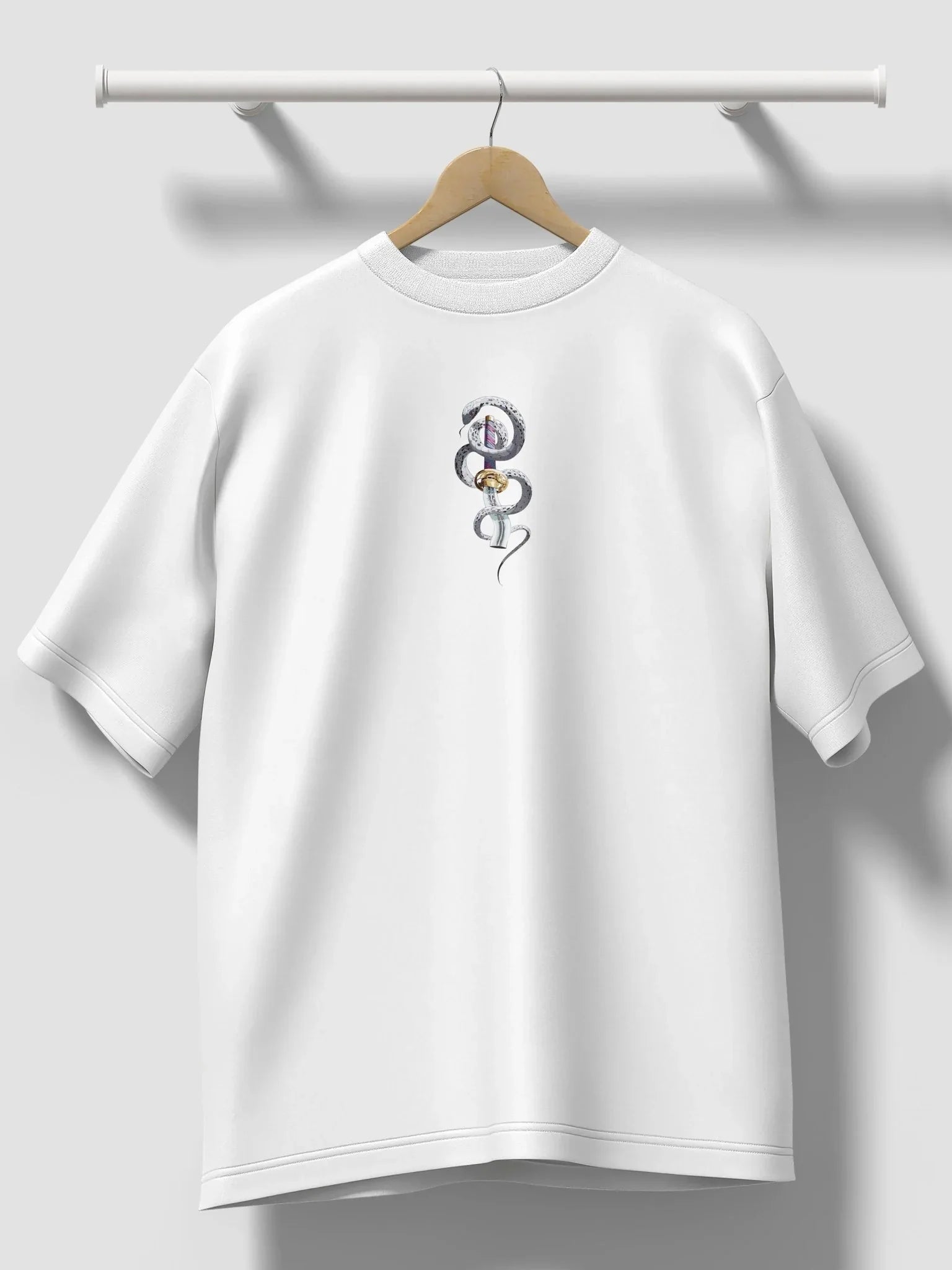 Maglietta bianca con ricamo Obanai Iguro, serpente Hashira, anime Demon Slayer
