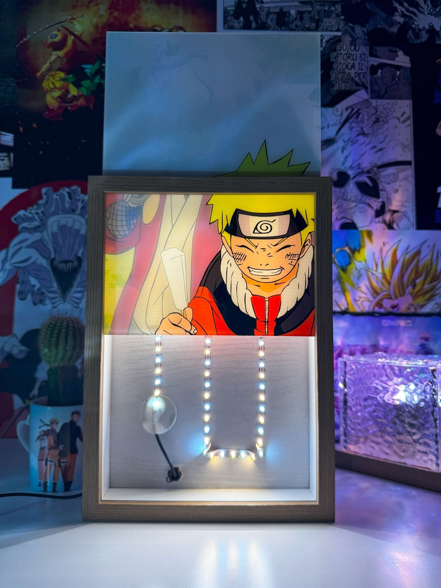 Naruto e Jiraiya LED Light Painting Lamp Artwork - Naruto