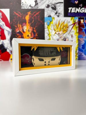 Lampada light box anime naruto con design Pain Rinnegan, cornice bianca, decorazione otaku