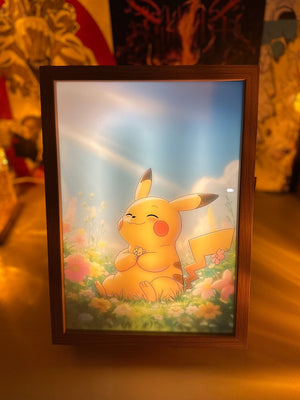 Pikachu LED Light Painting Lamp Artwork - Pokemon - Otaku Craft
