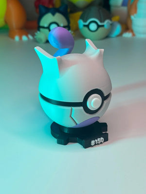 Pokeball edizione Mewtwo con base magnetica numerata, figure da collezione Pokémon
