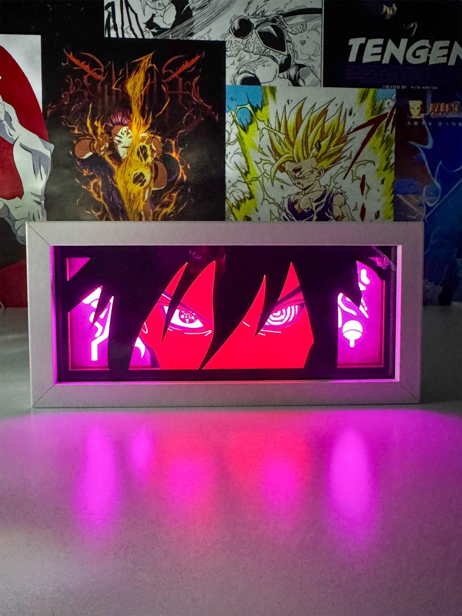 Sasuke Uchiha Sharingan & Rinnegan Light Box - Naruto - Otaku Craft