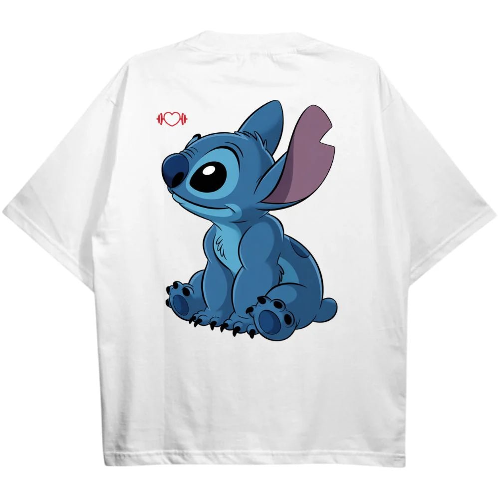 Set Coppia Stitch & Angel – T-Shirt Oversize 💙💖 - Otaku Craft