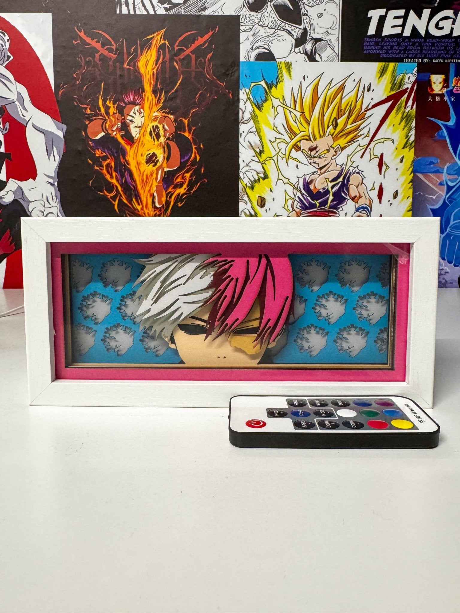 Light box Shoto Todoroki My Hero Academia con telecomando, decorazione anime colorata