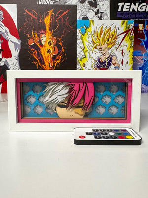 Light box Shoto Todoroki My Hero Academia con telecomando, decorazione anime colorata