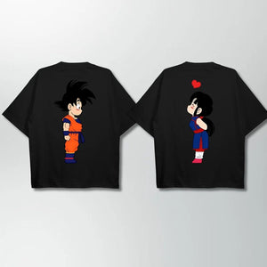 T-Shirt Coppia Goku & Chichi Chibi – Set Matching Anime Dragon Ball 💖 - Otaku Craft