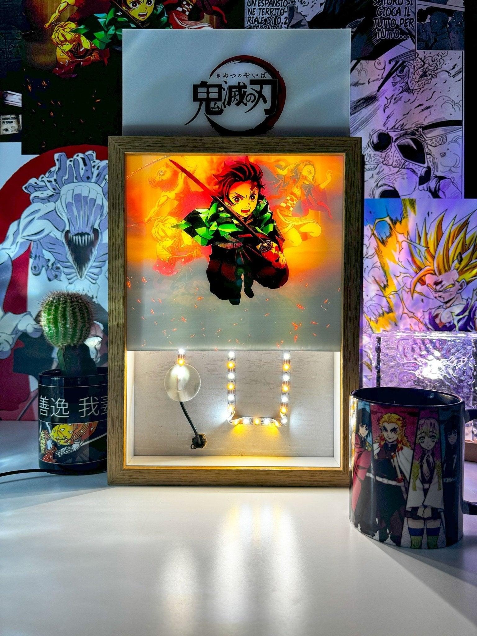 Tanjiro Kamado LED Light Painting Lamp Artwork - Kimetsu no Yaiba - Otaku Craft