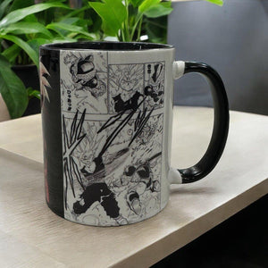Tazza mug Dragon Ball con illustrazioni manga in bianco e nero di Gohan SSJ2